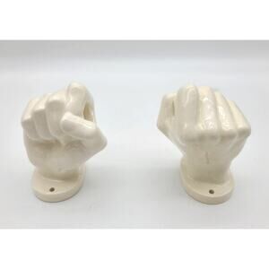 VTG 1970s Nancy Funk Ceramics Art White Ceramic Hands Toilet Paper/Towel Holder